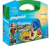 PLAYMOBIL 9323 Valisette Campeurs, Sports et Action, 2 personnages, tente, canoë et accessoires, 32 pièces, Dès 4 ans