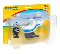 PLAYMOBIL - 9383 - PLAYMOBIL 1.2.3 - Hélicoptère de police pour enfants de 18 mois et plus