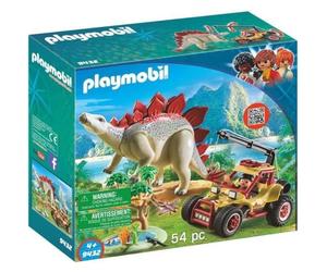 PLAYMOBIL 9432 - Dinos - Explorateur Avec Véhicule et Stégosaure