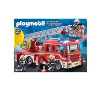 Playmobil 9463 - Camion de Pompiers avec Échelle Pivotante - Plastique Multicolore 39x13x17cm - 4 ans+ - 89 pièces - Requiert 2x AAA - Allemagne