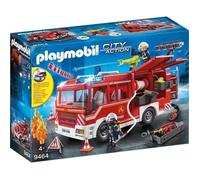 Playmobil Fourgon d'intervention des pompiers 9464, jaune, canon à eau fonctionnel - City Action