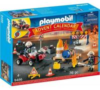 Playmobil Calendrier de l'Avent 9486 Pompiers Incendie Chantier Coloré Mixte Taille unique