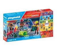PLAYMOBIL 71468 My figures : métiers à risque - avec quatres personnages du domaine des pompiers - Les pompiers - Dès 5 ans