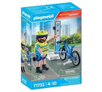 Playmobil Action Heroes 71732 Policier Cycliste avec borne de Recharge