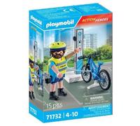 Playmobil Action Heroes 71732 Policier cycliste avec borne de recharge