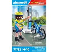 Playmobil Action Heroes 71732 Policier cycliste avec borne de recharge