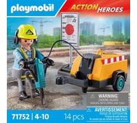 Playmobil Action Heroes 71752 Ouvrier Marteau piqueur et signalisation