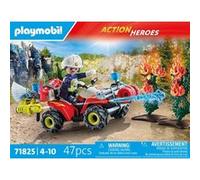 Playmobil Pompier avec quad et arbustes enflammés