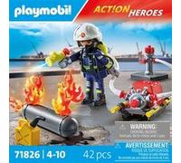 Playmobil 71826 Pompier – Pompe à eau & réservoir enflammé