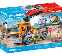 PLAYMOBIL Action Heroes Camion de chantier avec grue 71750