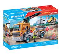 Playmobil - Set de construction Camion de chantier avec grue Action Heroes dès 4 ans 71750