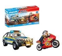 Playmobil | Action Heroes | Poursuite de Police Pick- Up | Jouet de Police avec Effets sonores et Lumineux | Jouet d'aventure Plein d'action | pour Les Enfants à partir de 4 Ans | 71875