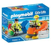 PLAYMOBIL - City Life - Agents d'entretien voirie - Véhicule de nettoyage et accessoires