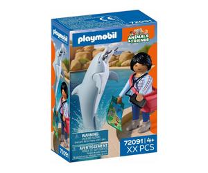 Playmobil Animals & Friends Dolphin Trainer with Dolphin - 8-Piece Playset with