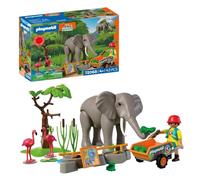 Playmobil – Set de jeu 72068 Eléphants et soigneur animalier My Life Le Zoo – 43 pièces – Dès 4 ans