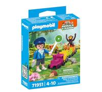 Playmobil Set de jeu Animaux & Amis 71951 Petite aventure en train avec figurine et accessoires Aqua