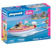 Playmobil, Barbie, Bateau d’Aventure, Bateau Rapide avec Barbie et Ken, Action de Wakeboard et de Snorkeling pour Enfants, Jouet Aquatique, pour Enfants à partir de 4 Ans, 72122