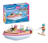 PLAYMOBIL Barbie Bateau d'aventure | Bateau de Vitesse avec Barbie & Ken | Wakeboard et Snorkeling pour Enfants | Sensation d'été et Aventures Aquatiques | Kit de Jeu créatif pour Enfants à partir de