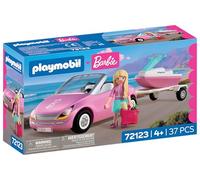 PLAYMOBIL Barbie Cabrio - 72123 - Cabriolet avec remorque et Jet Ski - Aventure d'été avec Barbie sur la côte Malibu - Plaisir du véhicule et de l'eau - Kit de Jeu créatif pour Enfants à partir de 4