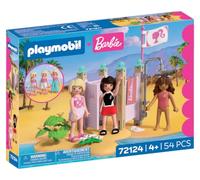 Playmobil Barbie Mode de Plage, Cabine de Change et Douche avec Barbie, Teresa et Renee, Favorise Le Jeu de rôle et la créativité, pour Enfants à partir de 4 Ans, 72124