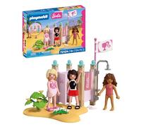 PLAYMOBIL Barbie Mode Plage | Vestiaire & Douche avec Barbie, Teresa & Renee | Look de Plage élégant et Sensation d'été Malibu | Favorise Le Jeu de rôle et la créativité | pour Enfants à partir de 4