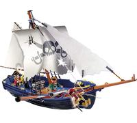 PLAYMOBIL 5810 Chaloupe des pirates, avec canon, Flotte dans l'eau, 3 personnages, 84 pièces, Les pirates, Dès 4 ans