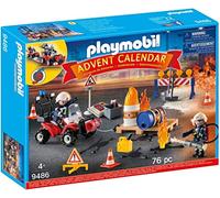 Playmobil Calendrier de l'Avent 9486 Pompiers Incendie Chantier Coloré Mixte Taille unique