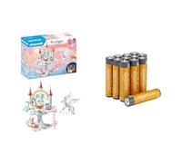 Playmobil Château Arc-en-Ciel, lumière/Accessoires, 4+ Ans, & Piles AAA Alcalines Amazon Basics 12 pcs, 10 Ans