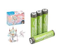 Playmobil Château Arc-en-Ciel, lumière/Accessoires, 4+ Ans, & Piles AAA Rechargeables Amazon Basics 4 pcs, 850mAh