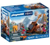 Playmobil | Chevaliers | Catapulte en Pierre des Chevaliers Dragons | Catapulte avec Fonction de Lancer et Mur Rocheux | Jouet pour Enfants à partir de 4 Ans | 72117