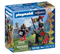 Playmobil | Chevaliers | Chef des Chevaliers Dragons | Chevalier à Cheval avec bannière et Compagnon | Jouet pour Enfants à partir de 4 Ans | 72118