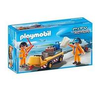 Playmobil City Action 5396 Agents avec tracteur à bagages G