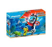 PLAYMOBIL 70142 - City Action Agents de fonds marins avec cloche de plongée Multicolore G