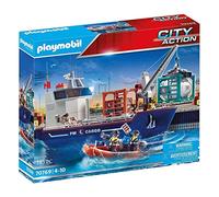 Playmobil City Action 70769 Grand cargo avec bateau de douaniers Multicolore G