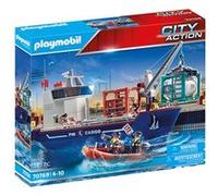 Playmobil 70769 - Grand Cargo Avec Bateau De Douaniers