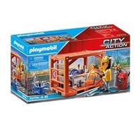 Playmobil City Action 70774 Ouvrier et conteneur G