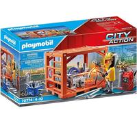 Playmobil City Action 70774 Ouvrier et conteneur- Le Cargo-Port Ouvrier