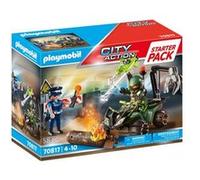 PLAYMOBIL - City Action - Starter Pack Policier et démineur - Quad et accessoires inclus