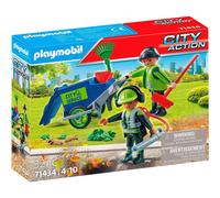 Playmobil 71434 Agents Entretien voirie avec équipement - City Action - Comprend Deux Personnages et des Accessoires pour Nettoyer l'espace Public - Dès 4 Ans