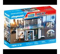 Playmobil City Action 71874 Poste de Police avec Salle de Recherches, Multicolore, Plastique, 3-10 ans, 129 pièces, Assemblage requis, EN71