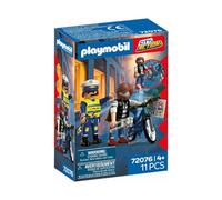 PLAYMOBIL City Action 72076 Kit de vol de vélo avec figurines de policier et de voleur avec vélo, 11 pièces, à partir de 4 ans