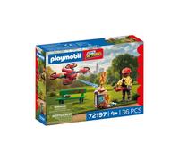 Playmobil City Action 72197 Drone de lutte contre l'incendie à fléchettes d'eau avec commande Noir/Blanc et Rouge