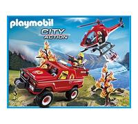 Playmobil City Action 9518 - Hélicoptère Et 4x4 De Pompiers