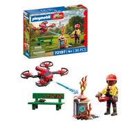 Playmobil | City Action | Drone d’Extinction des Pompiers | Drone High-Tech avec projectiles d’Eau, Pilote et Accessoires d’Incendie | pour Les Enfants à partir de 4 Ans | 72197