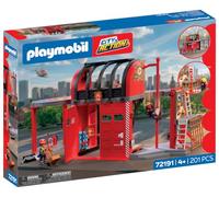 Playmobil | City Action | Grande caserne de Pompiers | Caserne avec Centre de Commandement, Barre de Glisse, Zone d’entraînement et Accessoires | Dès 4 Ans | 72191