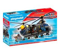 Playmobil 71149 Hélicoptère de Transport des Forces spéciales - City Action - avec Deux Personnages et Un hélicoptère avec Fonctions sonores et Lumineuses - Ville & Métiers - Dès 5 Ans