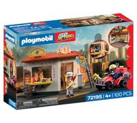 Playmobil | City Action | Quad des Pompiers avec Stand de Burgers | Quad d’Intervention Compact avec Lance à Eau, Snack en feu et Nombreux Accessoires | pour Les Enfants à partir de 4 Ans | 72195