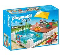 Playmobil City Life - Piscine avec Terrasse - 5575 - Blanc, Bleu et Marron
