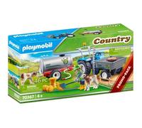 Playmobil 70367 Country Loading Tractor with Water Tank, for Children Ages 4+