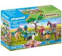Playmobil 71239 Cavaliers, Chevaux et Pique-Nique - Country - avec Trois Personnages, des Chevaux, Un Chien et des Accessoires - Le Club d'équitation - Animaux & Nature - Dès 4 Ans